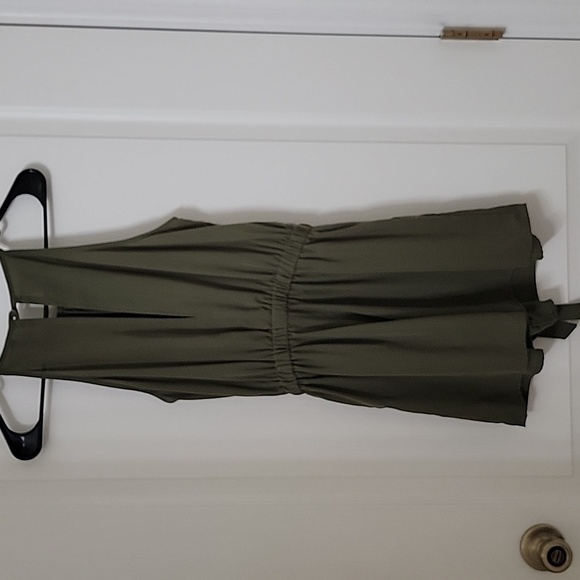Bebop Size S Olive / Army Green Woven High Neck Romper Tie Waist, Exc. Used Cond - Picture 4 of 15